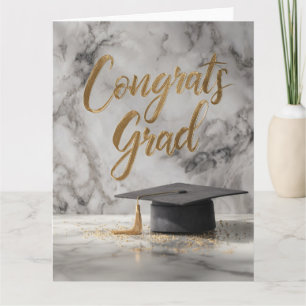 Elegant "Congrats Grad" with Graduation Cap Card