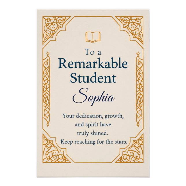 Elegant Congratulations Card for a Remarkable Stud Poster (Front)