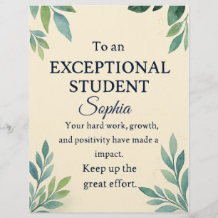 Elegant Congratulations Card for an Exceptional St
