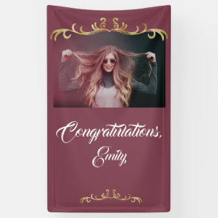 Elegant Congratulations Gold Ornament Photo Banner