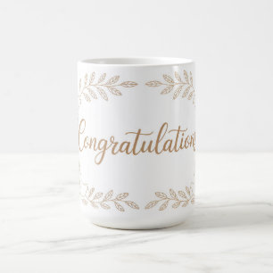 Elegant "Congratulations" Greeting with Doves  Coffee Mug