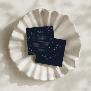 Elegant Constellation Blue And Silver Wedding Enclosure Card
