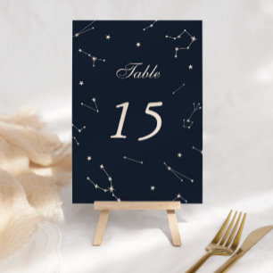 Elegant Constellation Blue Wedding Table Number