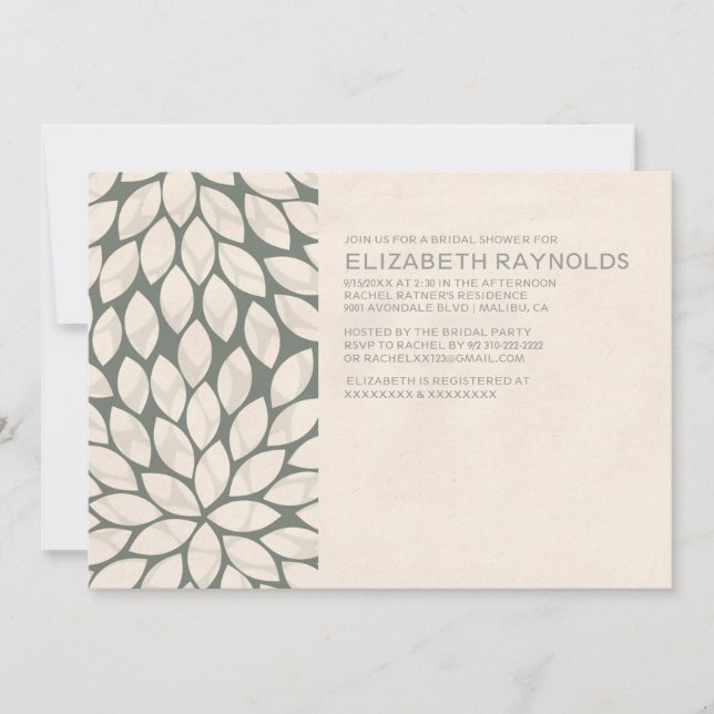 Elegant Contemporary Bridal Shower Invitations (Front)