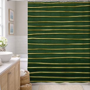 Elegant Contemporary Gold and Green Tones Stripes