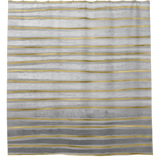Elegant Contemporary Gold and Grey Tone Stripes (Front)