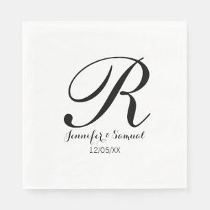 Elegant & Contemporary Monogram & Date Napkin