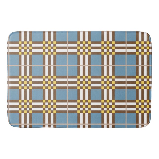 Elegant Contemporary  Plaid Bath Mat (Front)