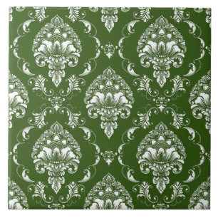 Elegant contrast classic pattern Victorian green Tile