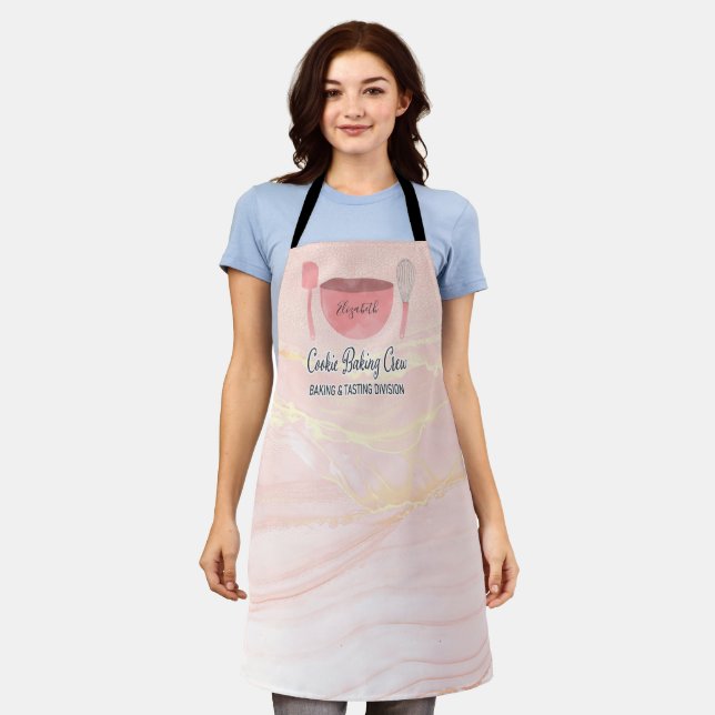 Elegant Cookie Baking Crew Monogrammed Apron (Worn)