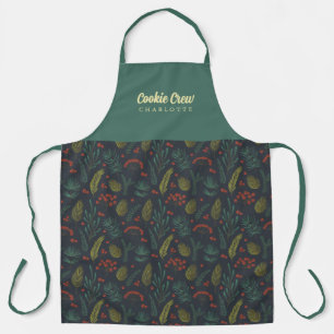 Elegant Cookie Crew  Winter Botanical Apron
