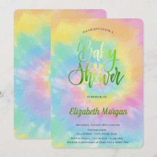 Elegant Cool Baby Shower Tie Dye  Invitation