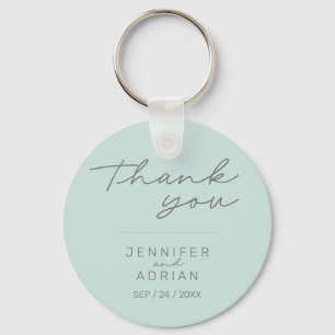 Elegant Cool Mint Minimal Wedding keychain