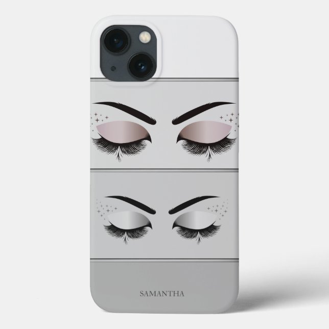 Elegant Cool Modern Grey Striped,Lashes  Case-Mate iPhone Case (Back)
