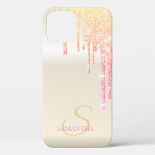 Elegant Cool Ombre Glitter Drips iPhone 12 Pro Case
