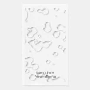 Elegant Cool Personalized White Grey Rain Drops Napkin
