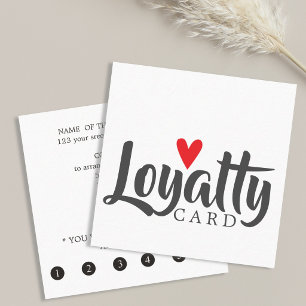 Elegant Cool Red Heart Beauty Salon Loyalty Card