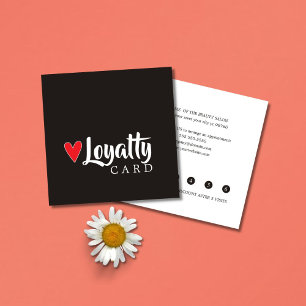 Elegant Cool Red Heart Beauty Salon Loyalyt Loyalty Card