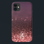 Elegant Cool Rose Gold Glitter Bokeh Monogram iPhone 11 Case<br><div class="desc">Elegant rose gold glitter bokeh. Perfect romantic gift idea for her on any occasion. Select the costume button to change the font style,  colour,  and size.</div>