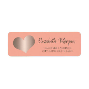 Elégant Cool tendance, Rose Gold Heart, Étiquette 