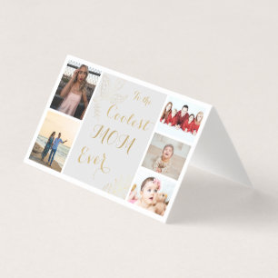 Elegant Coolest Mom Ever Gold Script Photo Card