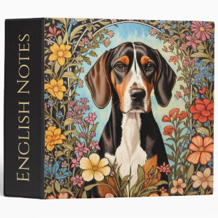 Elegant Coonhound Colorful Floral Binder