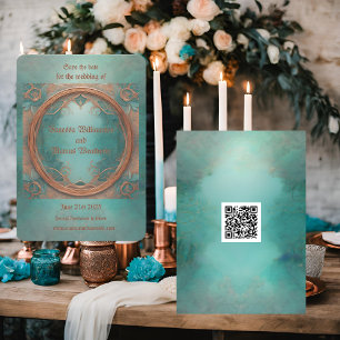 Elegant Copper and Turquoise Save The Date
