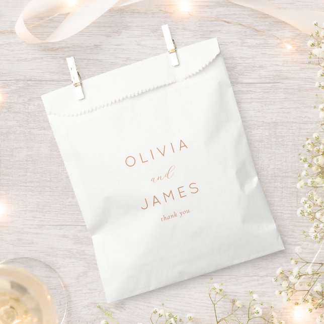 Elegant Copper Calligraphy Favour Bag (Clipped)