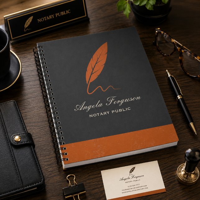 Elegant Copper & Charcoal Notary Public  Notebook (Creator Uploaded)
