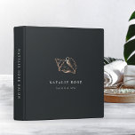 Elegant Copper Conch Shell Binder<br><div class="desc">Keep track of your appointments, customer data and more with this island chic binder. Design features two lines of custom text in classic white lettering on a soft black background adorned with a tropical conch shell illustration in faux copper foil. Add additional custom text to the spine. Mini size also...</div>