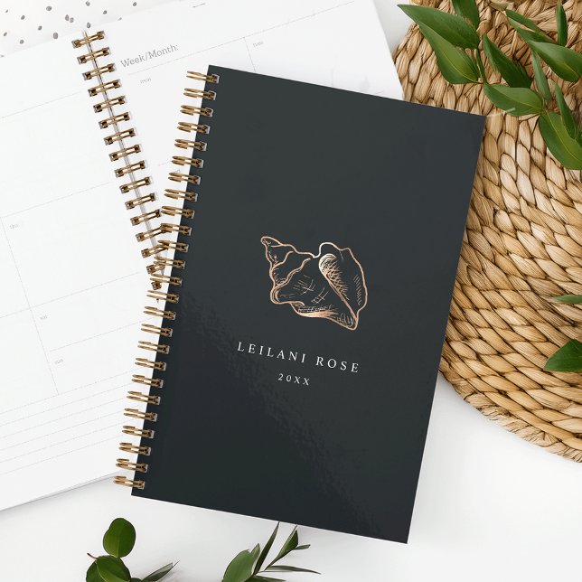 Elegant Copper Conch Shell Personalized Planner (Creator Uploaded)