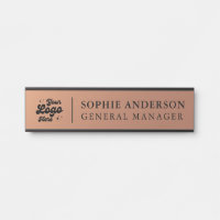 Elegant Copper Custom Logo Name Job Title Door Sig