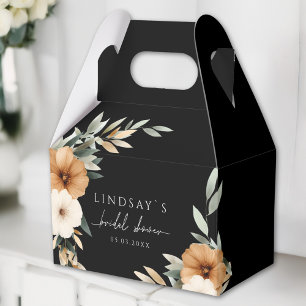 Elegant Copper Earthy Black Bridal Shower Favor Box