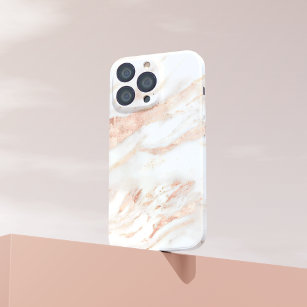 Elegant Copper   Girly Rose Gold Marble Case-Mate iPhone 14 Plus Case