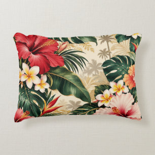 Elegant Copper Gold Autumn Leaves Botanical Patter Accent Pillow