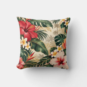 Elegant Copper Gold Autumn Leaves Botanical Patter Throw Pillow
