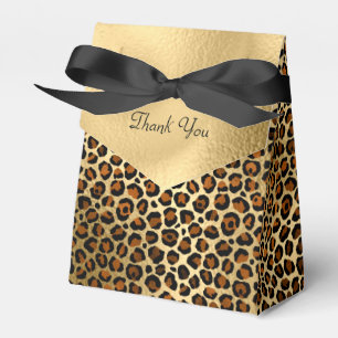 Elegant Copper Gold Leopard Animal Print Favor Box