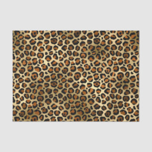 Elegant Copper Gold Leopard Animal Print Tissue Paper