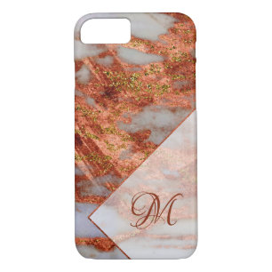 Elegant Copper Marble Gold Glitter Geometric Case-Mate iPhone Case