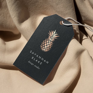 Elegant Copper Pineapple Gift Tags