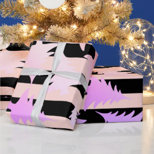 Elegant copper rose gold Christmas tree pattern Wrapping Paper