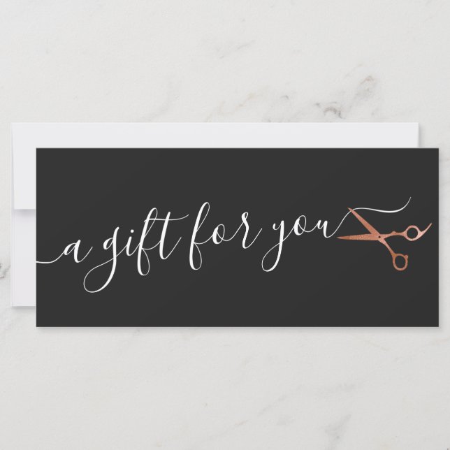 Elegant copper rose gold scissors hairstylist (Front)