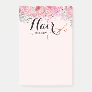 Elegant copper rose gold scissors hairstylist post-it notes