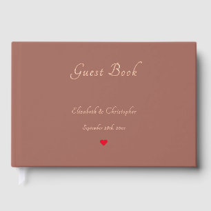 Elegant Copper Rust Rose Gold Weddings Anniversary Guest Book