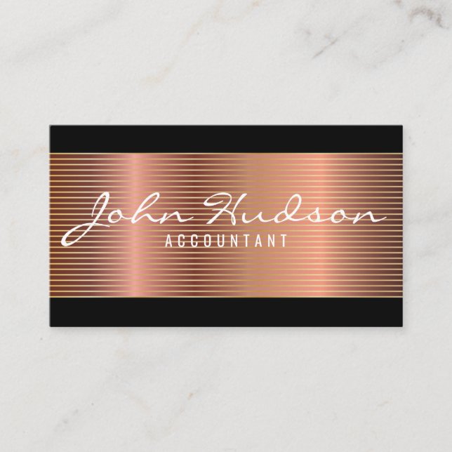 Elegant Copper Script Modern Design 3.5x2 Business Business Card (Front)
