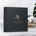 Elegant Copper Tropical Hibiscus Flower Binder<br><div class="desc">Keep track of your appointments, customer data and more with this island chic binder. Design features two lines of custom text in classic white lettering on a soft black background adorned with a tropical hibiscus flower illustration in faux copper foil. Add additional custom text to the spine. Mini size also...</div>