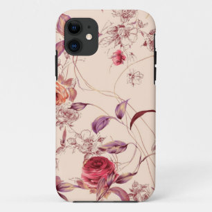 Élégant coque iphone de Rose floral Vintage