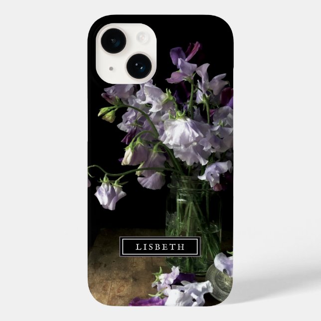 Élégant coque iphone floral violet (Verso)