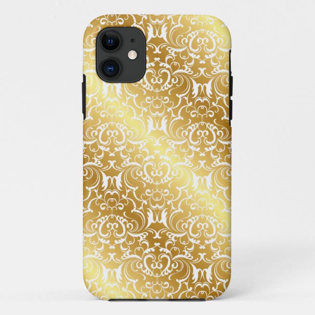 Élégant coque iphone Gold Damask (Dos)