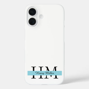 Élégant coque iphone Monogramme   Personnalisé